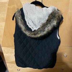 Eddie Bauer fleece lined vest. Worn once. Like-new condition. So warm.